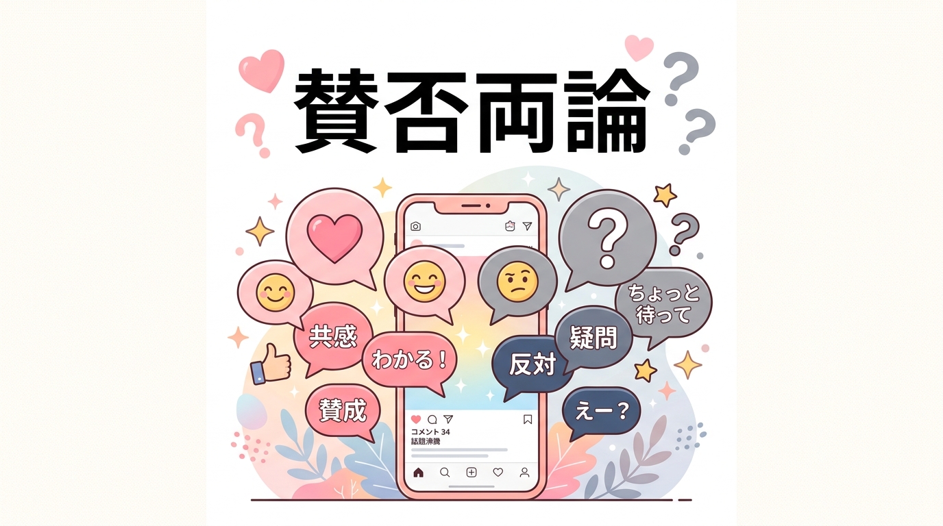 賛否両論のSNS反応イメージ