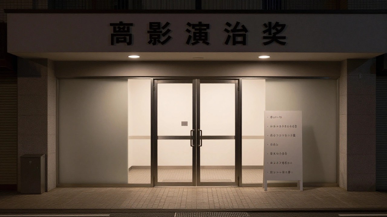 静かな夜のライブ会場外観