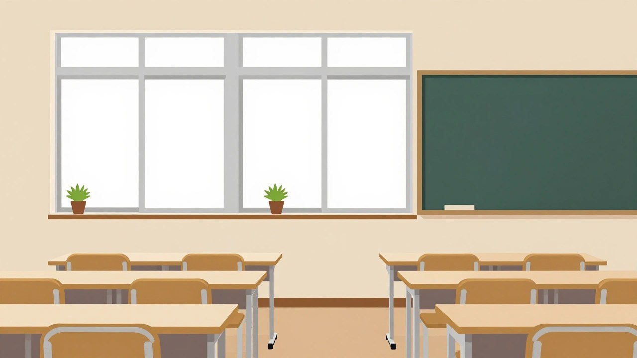 誰もいない小学校の教室