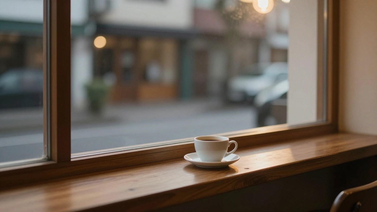 小さな喫茶店の静かな店内