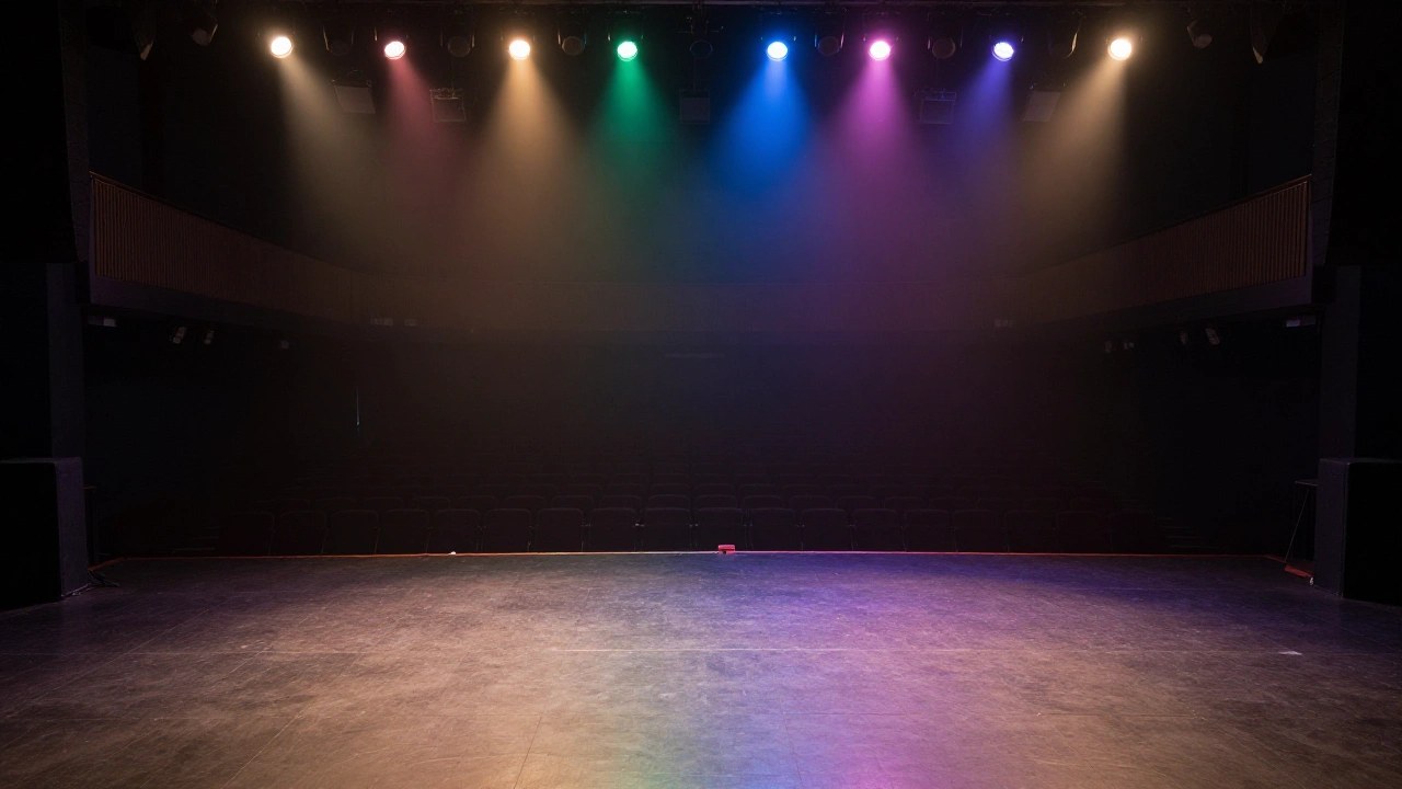 無人のライブハウスのステージのイメージ