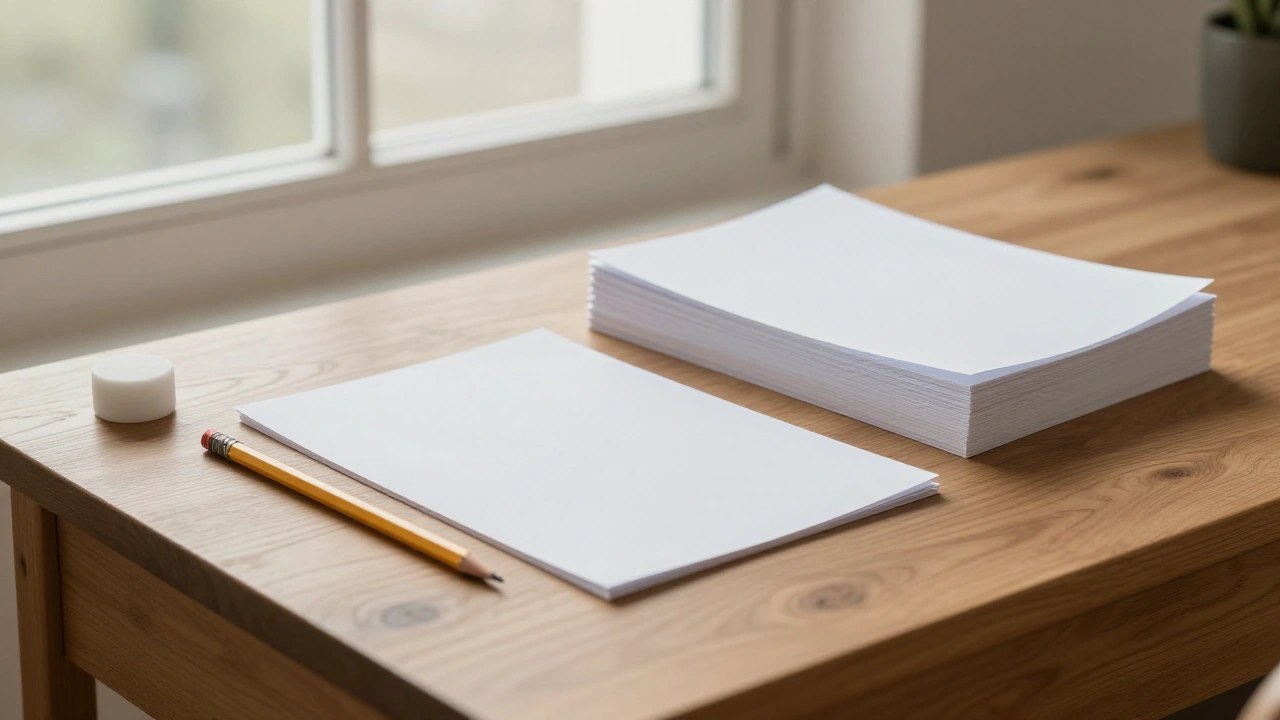 鉛筆と下書き用紙のイメージ