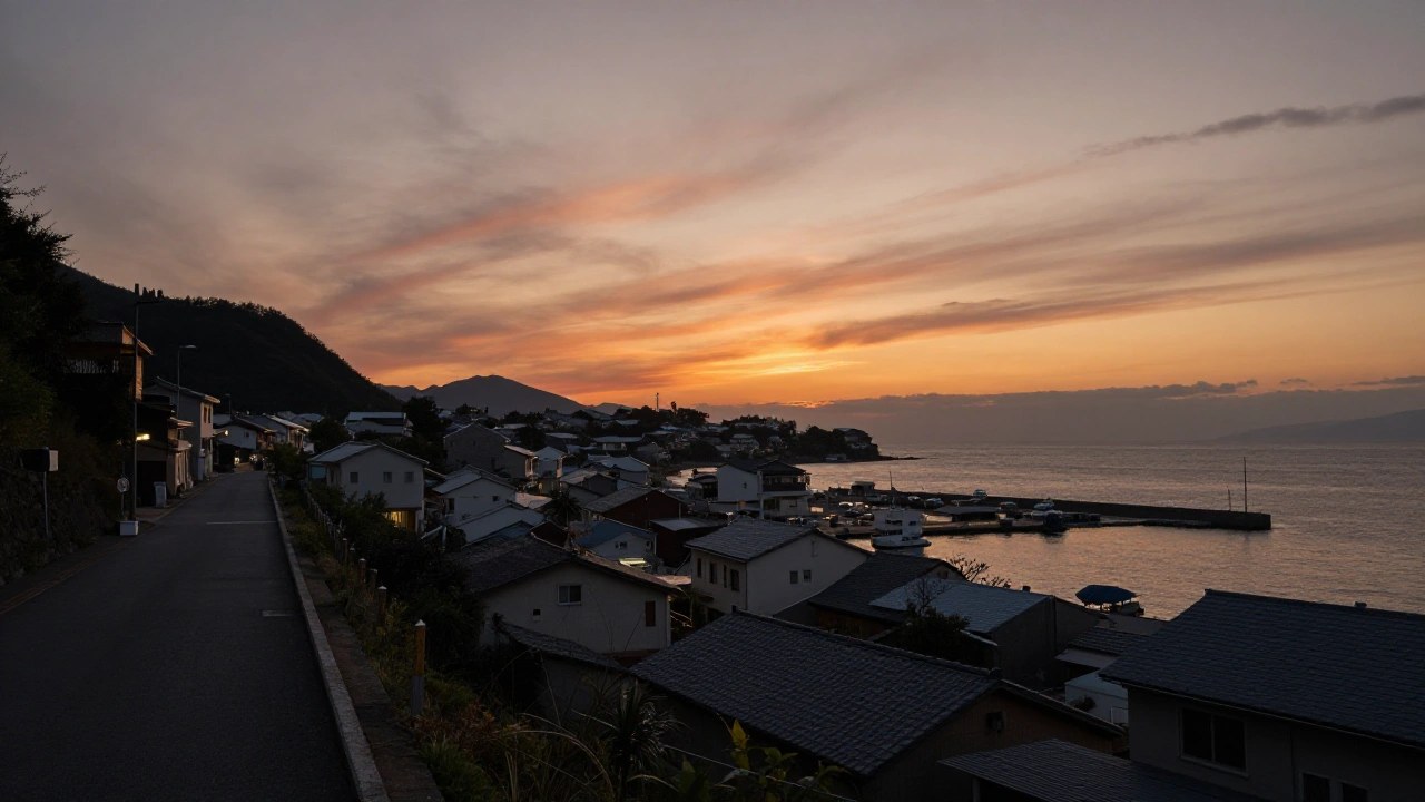 夕暮れの港町のイメージ