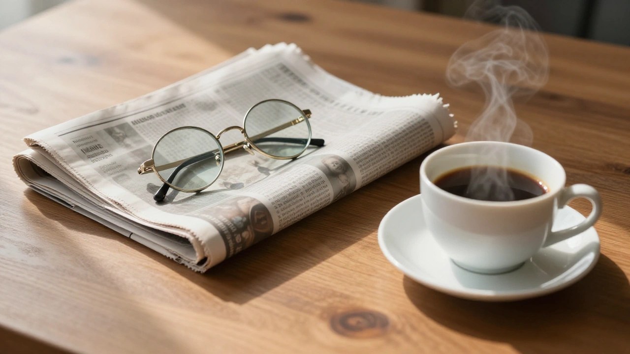 新聞とコーヒーのイメージ