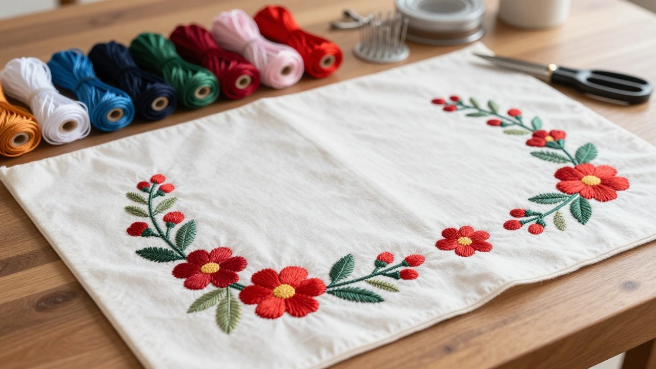 刺繍枠と刺繍糸のイメージ